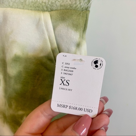 Free people Kelly washed set army combo green nwt $168 xs - Picture 4 of 14